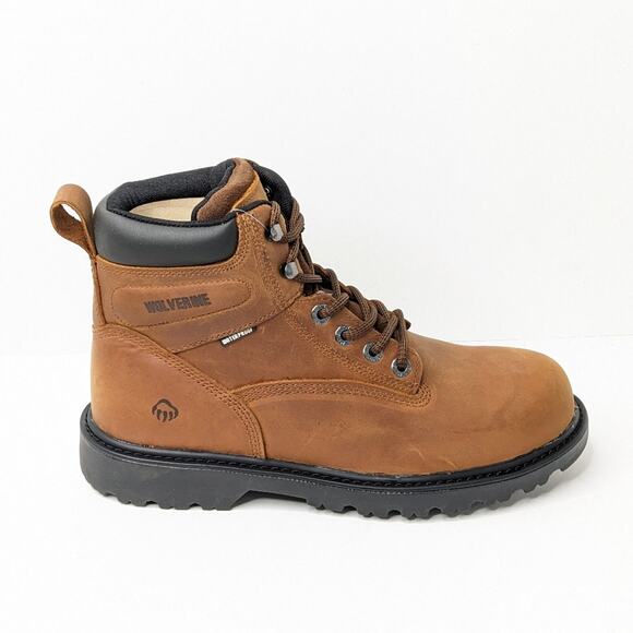 Wolverine Floorhand Steel Toe Work Boots, Brown Leather, Men\'s 10 M main image 5